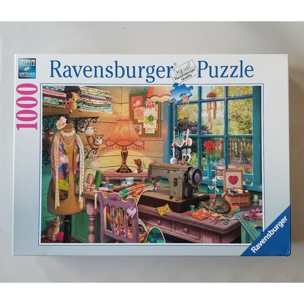 Ravensburger Sewing Shed 1000 pc Steve Read 2018 Complete Jigsaw Puzzle